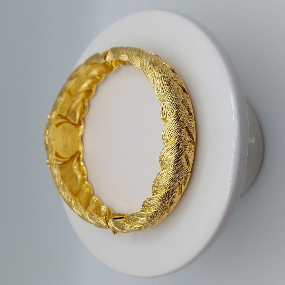 Camrose & Kross JBK Goldtone Rhinestine Hinged Cuff Bracelet w/ Locket, VGC. - Picture 8 of 15